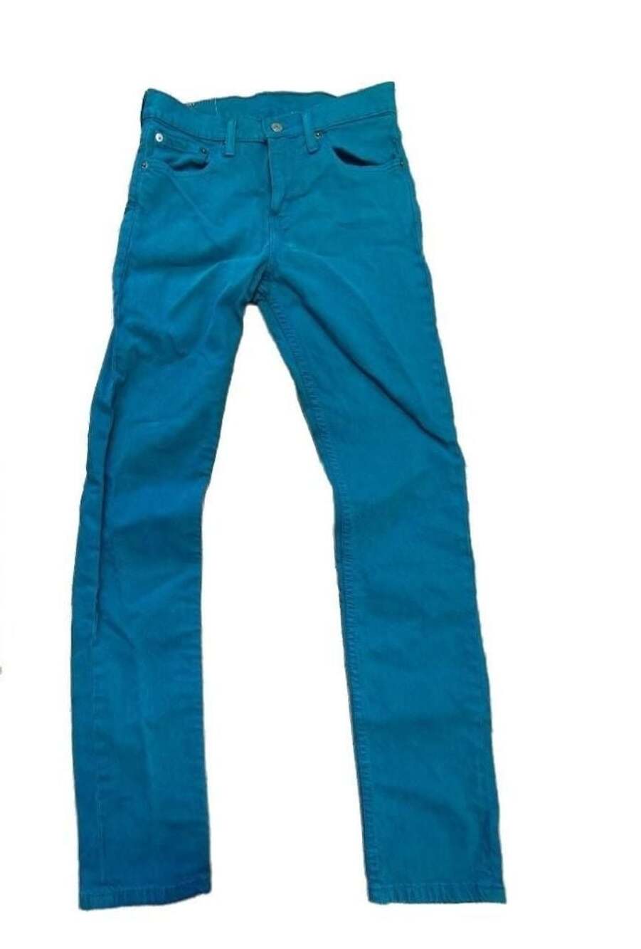 Levi's 510 Skinny Fit Jeans 28x32 Teal Blue Colored Denim Unisex Streetwear